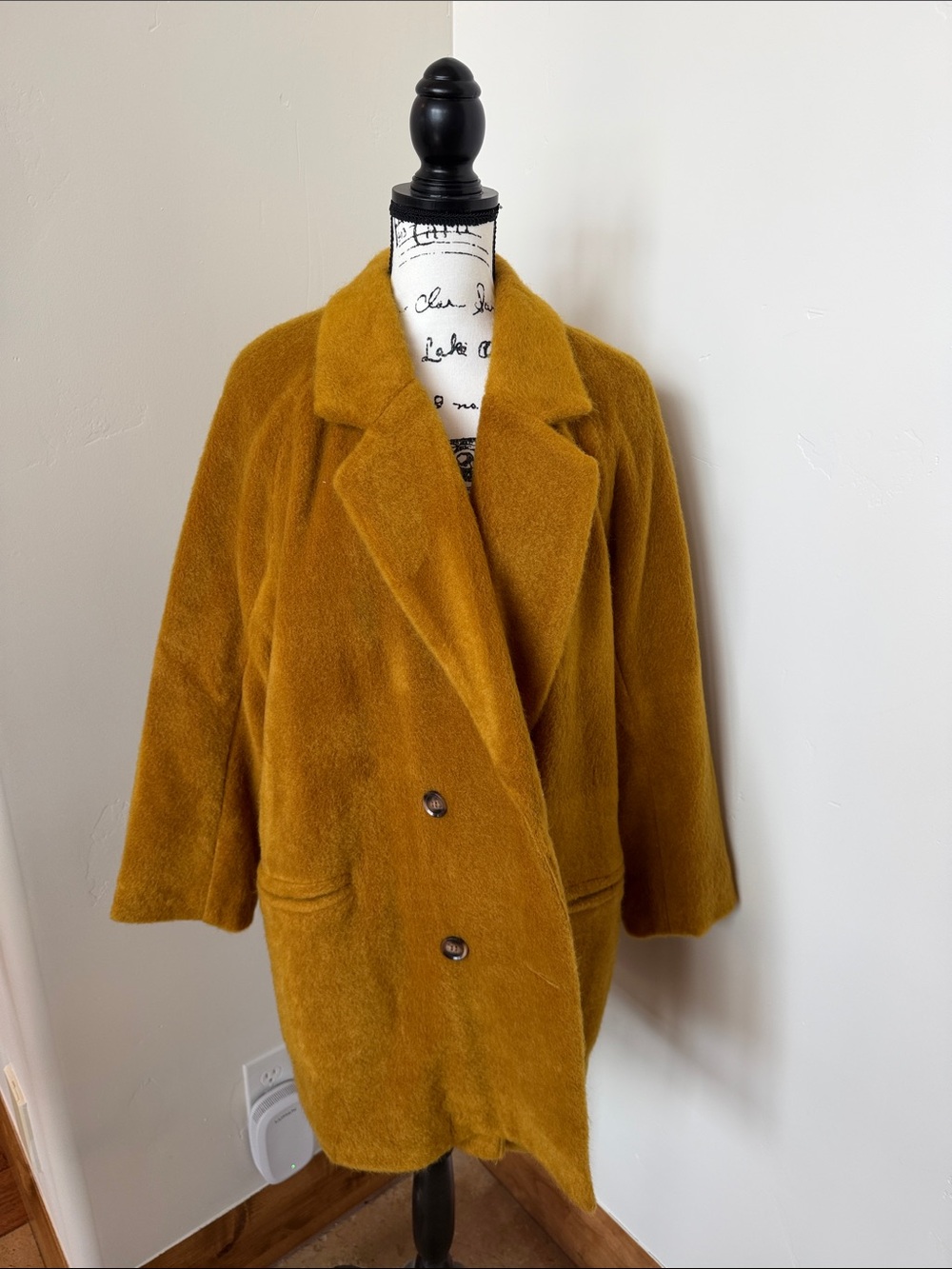 Women's Teddy Coat in Mustard - Oversized Plush Jacket